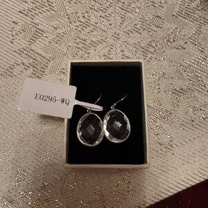 Elegant Silver and White Quartz Drop Earrings